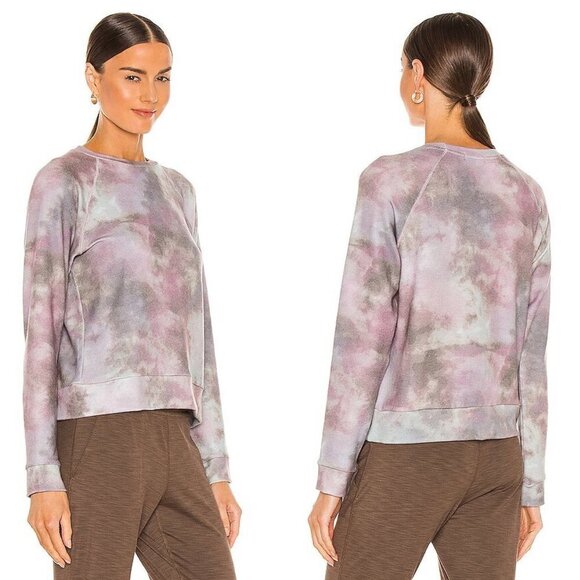 Beyond Yoga Women's NWOT Cocoa Tie Dye Printed Favorite Raglan Sweatshirt Small - Picture 1 of 7
